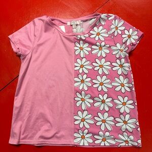 MOA MOA COLOR BLOCK Pink Daisy Shirt